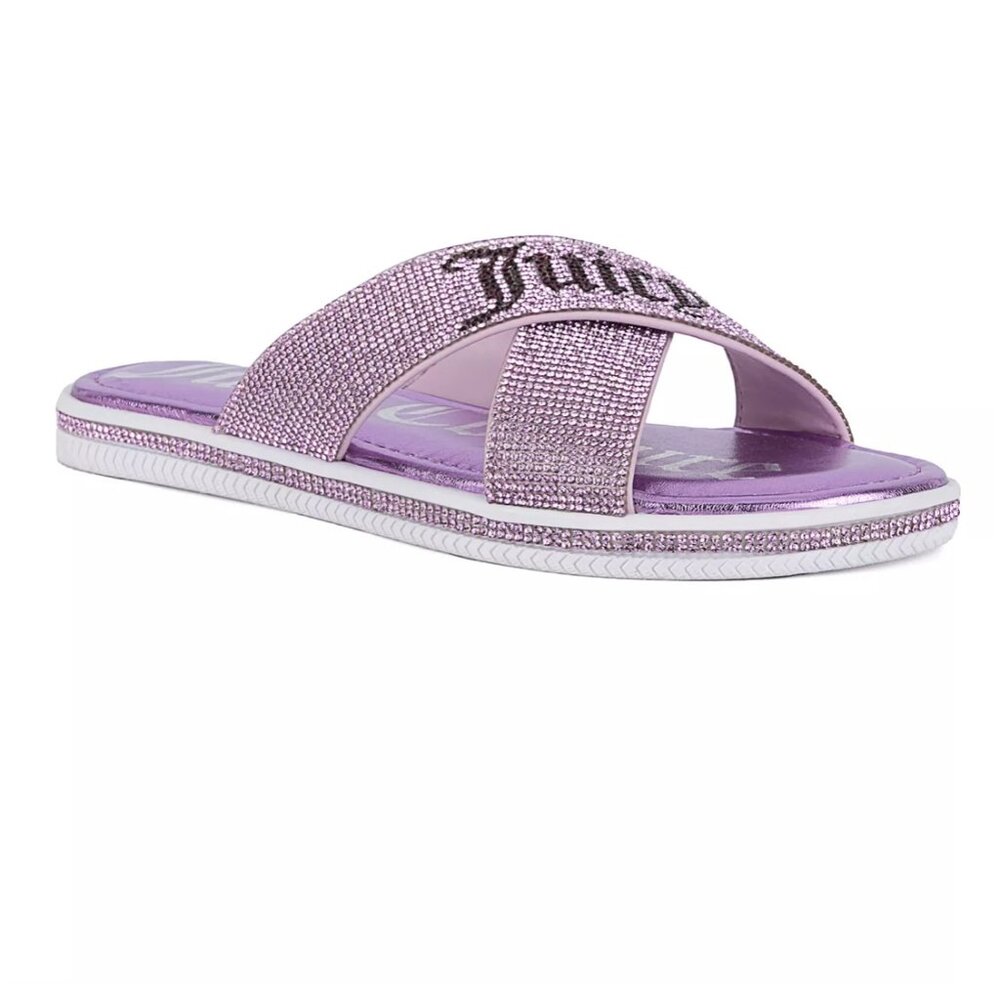 Juicy Couture Bling Lavender Slides Size 9 NIB